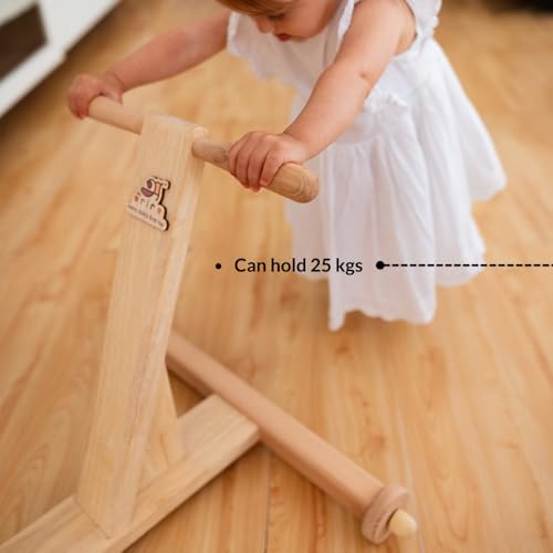 Ariro Toys Wooden Push Walker (nadai vandi) for Infants and Toddlers | Traditional Walker Cycle | Walking Aid | Montessori Push Wagon for 9 Months and Above | Sturdy Baby | Easy to Assemble Kid - Image 4