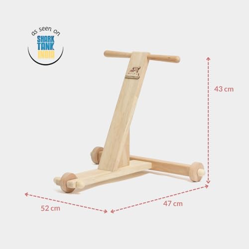 Ariro Toys Wooden Push Walker (nadai vandi) for Infants and Toddlers | Traditional Walker Cycle | Walking Aid | Montessori Push Wagon for 9 Months and Above | Sturdy Baby | Easy to Assemble Kid - Image 2