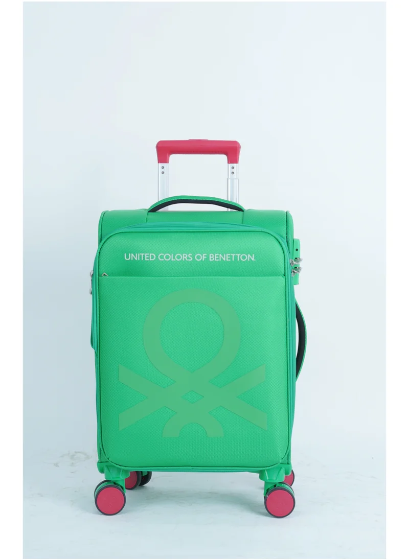 UNITED COLORS OF BENETTON BNTE-50 Set of 2 Luggage with TSA Lock| Material- Soft Trolley with lightweight| Adjustable Trolley Handle | Smooth Dual Wheels 360degree rotate| SIZE-20/28| GREEN