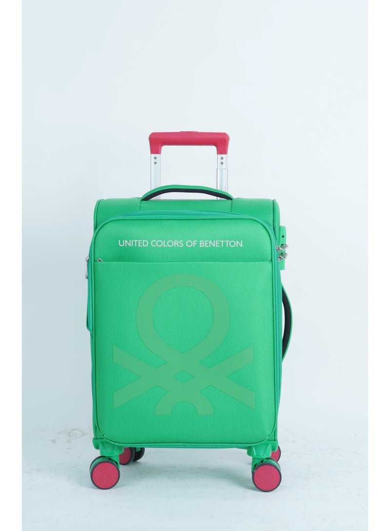 UNITED COLORS OF BENETTON BNTE-50 Set of 2 Luggage with TSA Lock| Material- Soft Trolley with lightweight| Adjustable Trolley Handle | Smooth Dual Wheels 360degree rotate| SIZE-20/28| GREEN - Image 2