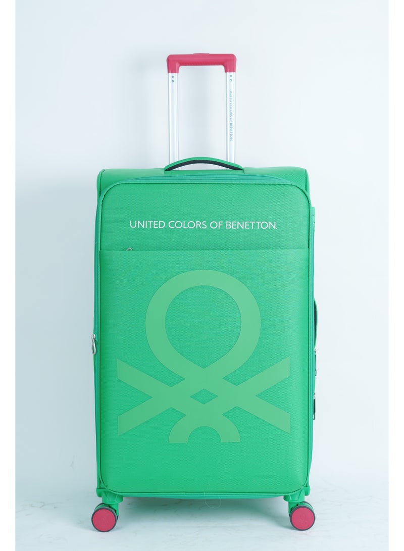 UNITED COLORS OF BENETTON BNTE-50 Set of 2 Luggage with TSA Lock| Material- Soft Trolley with lightweight| Adjustable Trolley Handle | Smooth Dual Wheels 360degree rotate| SIZE-20/28| GREEN - Image 3