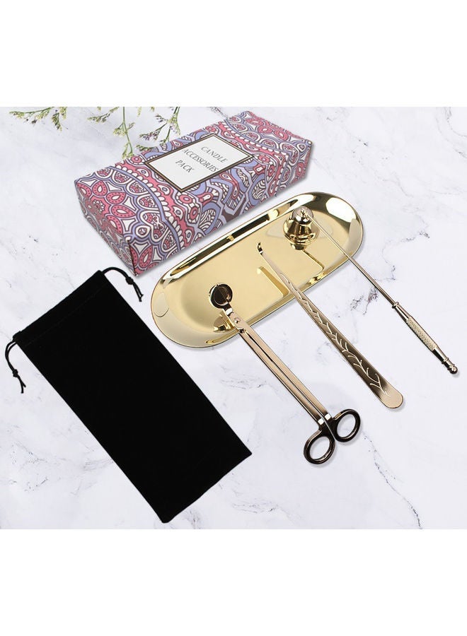 NIBEMINENT 4 In 1 Candle Accessory Set Gold 23x5cm - Image 1