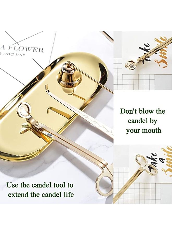 NIBEMINENT 4 In 1 Candle Accessory Set Gold 23x5cm - Image 3