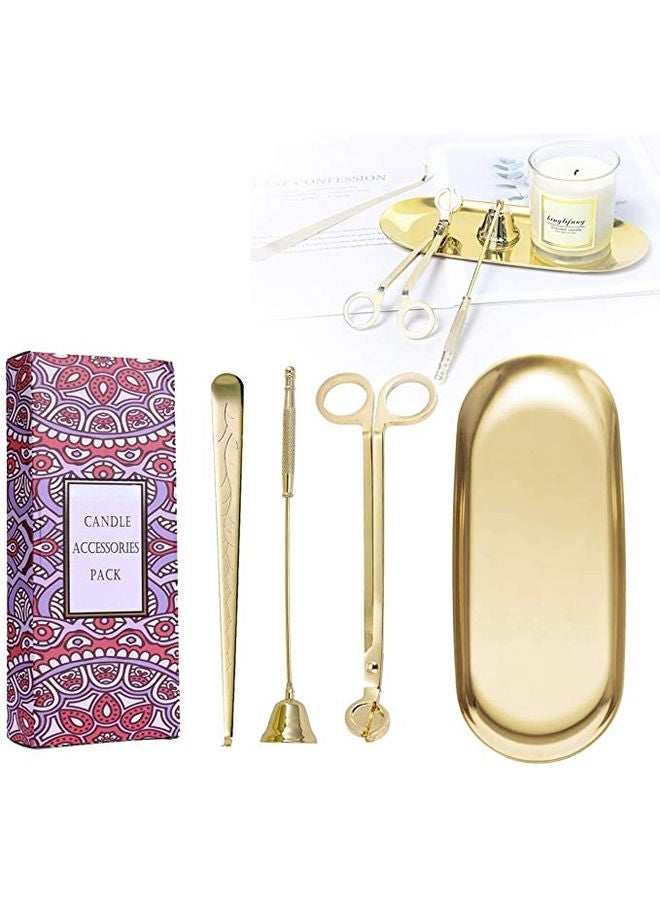 NIBEMINENT 4 In 1 Candle Accessory Set Gold 23x5cm - Image 2