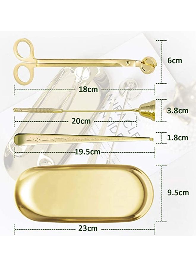 NIBEMINENT 4 In 1 Candle Accessory Set Gold 23x5cm - Image 4