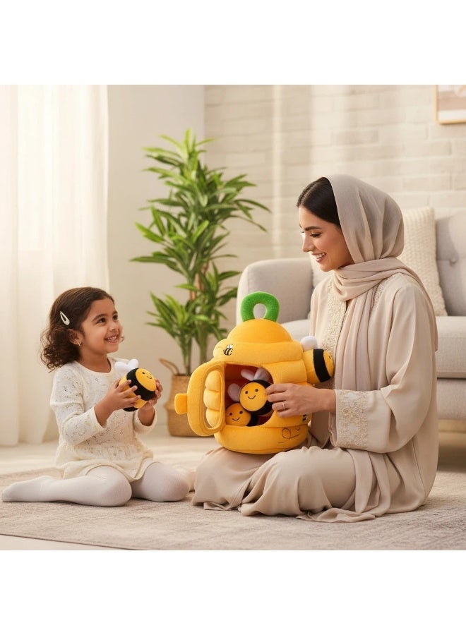 Baby Toys 6-12 Months - Soft Baby Beehive with 5 Sensory Bees - Rattle, Crinkle Paper, Squeaker, Mirror, Busy Montessori Soft Toys for Toddlers 0-3 Years Old - Baby Christmas Birthday Gift - Image 2