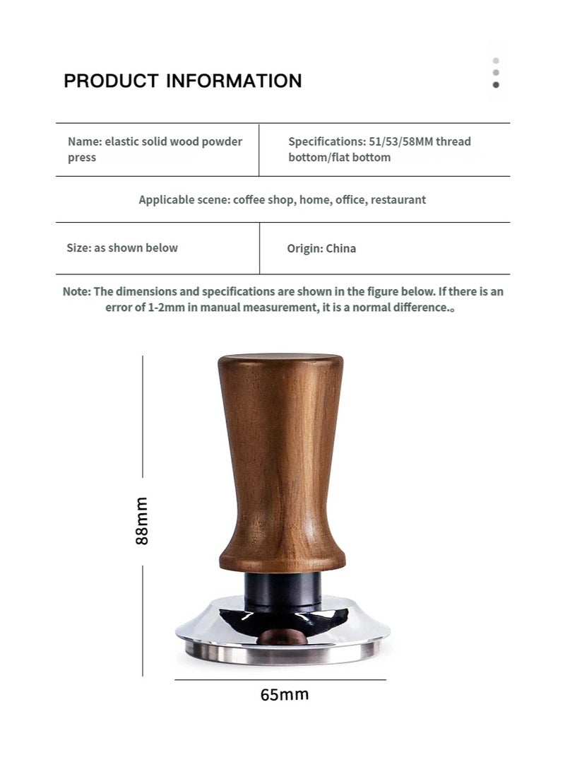 مكبس قهوة إسبريسو 58 مم بضغط ثابت 30 رطل – ضاغط نابضي بمقبض خشبي صلب مع ارتداد تلقائي وتصميم مانع للميلان - Image 4