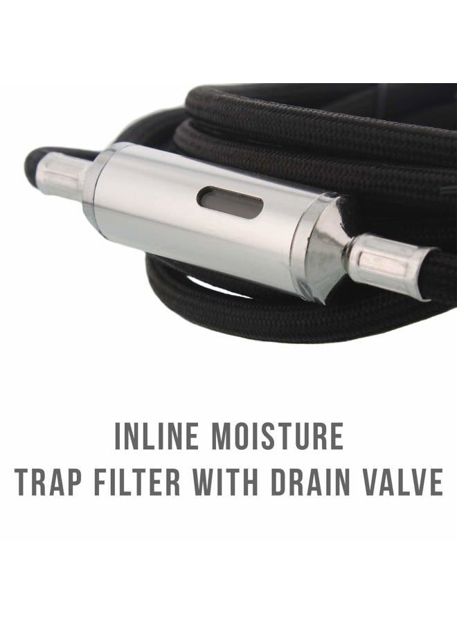 Master Airbrush 10 Foot Nylon Braided Airbrush Hose with Inline Moisture Trap Filter and Standard 1/8" Size Fittings on Both Ends (Hose Color May Vary) - Image 4