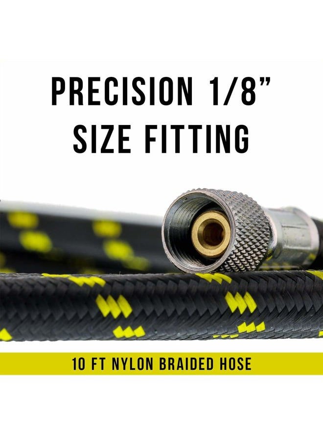 Master Airbrush 10 Foot Nylon Braided Airbrush Hose with Inline Moisture Trap Filter and Standard 1/8" Size Fittings on Both Ends (Hose Color May Vary) - Image 2