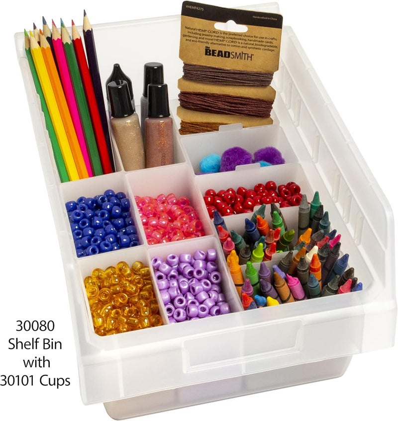 AkroMils 30101 Plastic Bin Cup Storage for Sorting Small Parts In Shelf Bins, (2-Inch x 3-1/4-Inch x 3-Inch), White, Case of 48 - Image 3