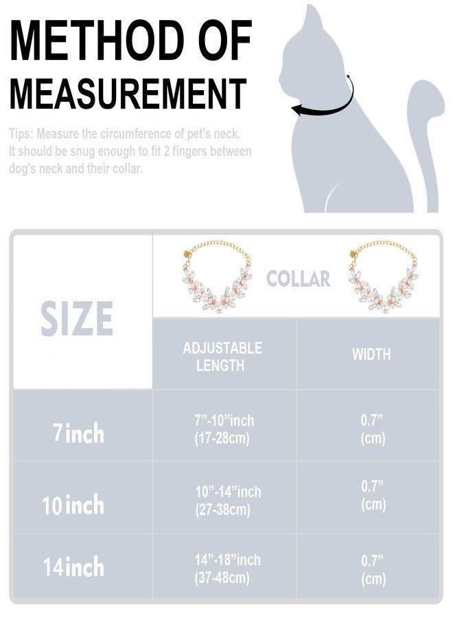 HOWWFALY Dog Cat Pearl Collars with Cute Pet Paw Gold Chain Stainless Steel Collars Necklace Adjustable Collar Dog Chain Cat White Pearl Pet Collar (White, S) - Image 2