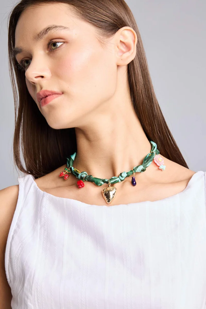 Woman Fruit Motif Necklace
