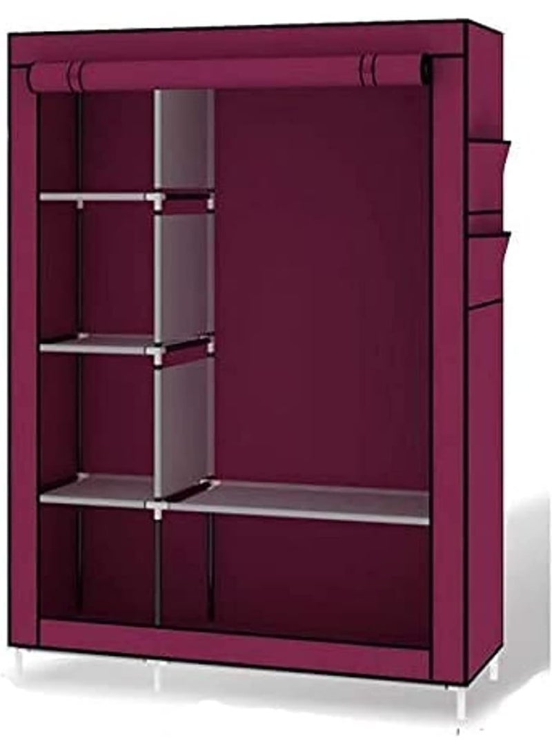 ديكور هيلز خزانة ملابس متعددة الاستخدامات من ديكورهيلز، مصنوعة من مواد غير منسوجة، قابلة للنقل، تتميز بثباتها وسهولة تركيبها، وهي مثالية لخزائن غرف النوم، وتحتوي على 6 أرفف وقضيبين للتعليق. - Image 1