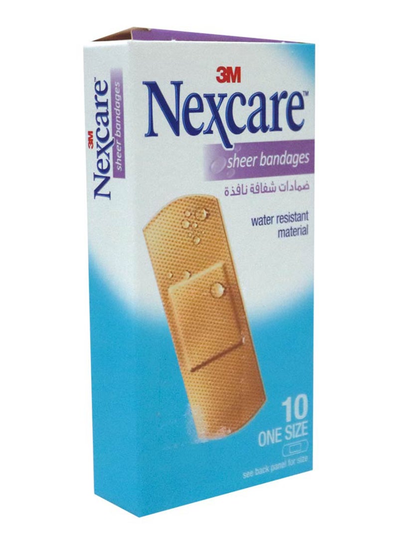 3M Nexcare Sheer Bandages 10'S - Image 1