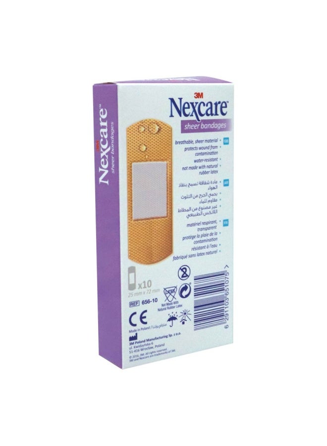 3M Nexcare Sheer Bandages 10'S - Image 2