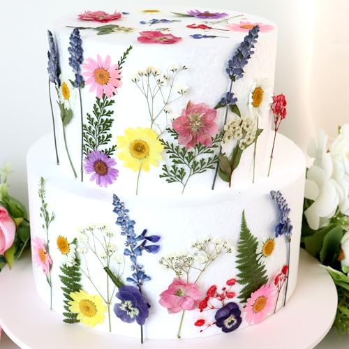 SUPROD Flower Cake Decorations Baby in Bloom Cake Toppers Pressed Flowers for Birthday Bridal Baby Shower Wedding Party Dcor - Image 1