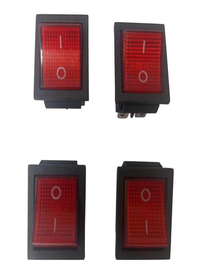 مفتاح هزاز شديد التحمل METAPOD KCD4 16A 250V AC (تشغيل/إيقاف، مؤشر أحمر، SPST) - 4 دبابيس، عبوة من 4 قطع، لتمديد الطاقة، العاكس، والأجهزة - Image 2