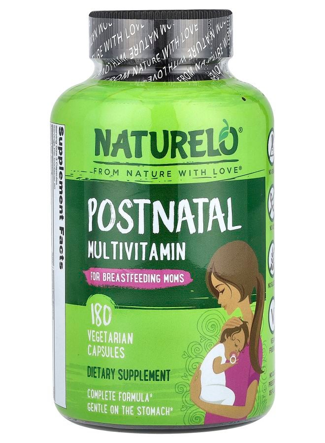 NATURELO Premium Supplements Postnatal Multivitamin for Breastfeeding Moms 180 Vegetarian Capsules 