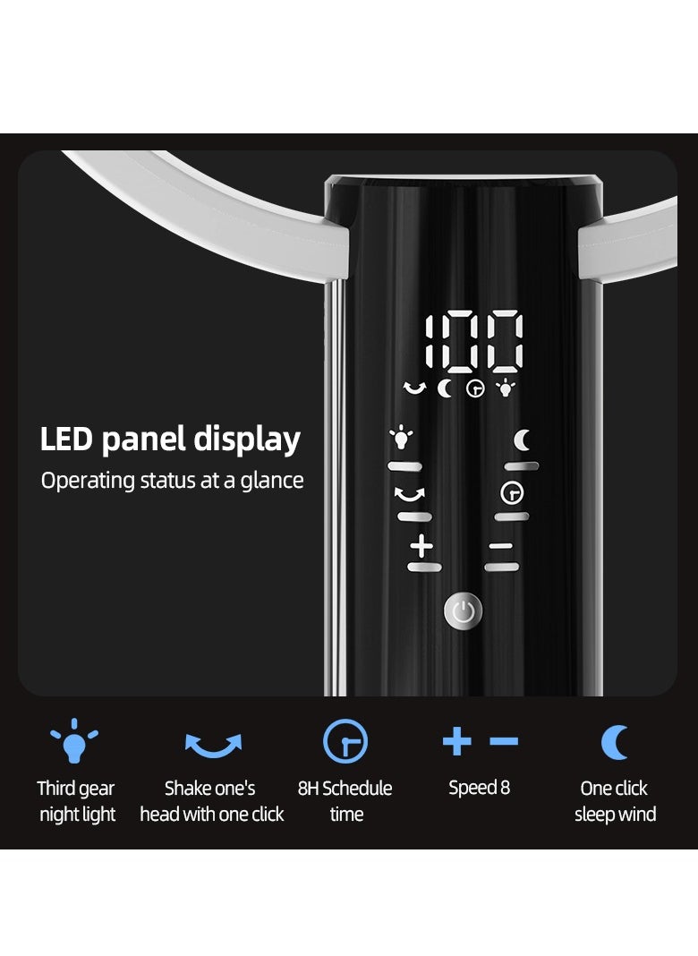 Generic Stand Fan 12 Inch Electric Fan Air Circulator Fan Adjustable Height 8 Speeds and Strong Airflow | 3-speed Adjustable Light | Aroma Diffuser Pad Slot | Remote Control | 8H Timer  for Home Office(F5)  - Image 4