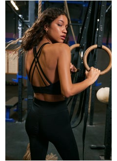 trendyol Premium Black Polyamide Fabric Support Knitted Sports Bra THMSS24SS00000  - Image 2