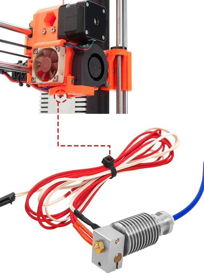 AUGREX 24V 40W 3D Printer hotend MK3S J Head extruder kit Fit for Prusa i3 MK3/MK3S/MK3S and Other E3 V6 Remote Printhead Printer, with Silicon Cover and 0.4mm Nozzle for 1.75mm Direct Filament - Image 2