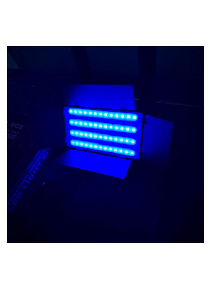 Generic - LED 600 RGB Studio Lighting with 40W Power, Multi-color, Battery & AC Operated, Includes 2m Stand & Remote Control - Image 1