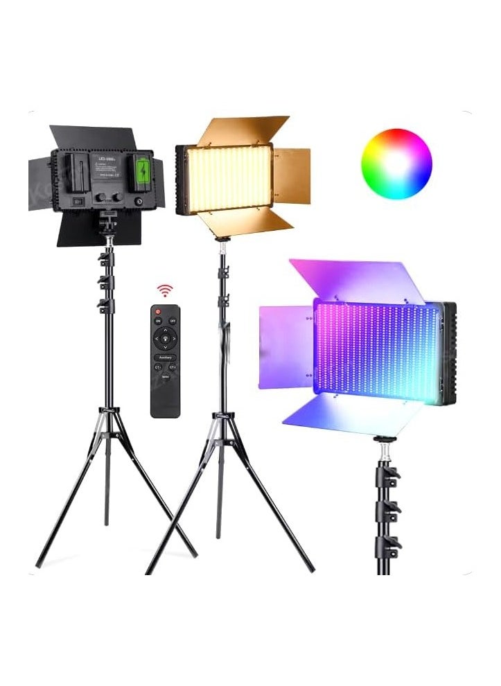 Generic - LED 600 RGB Studio Lighting with 40W Power, Multi-color, Battery & AC Operated, Includes 2m Stand & Remote Control - Image 1