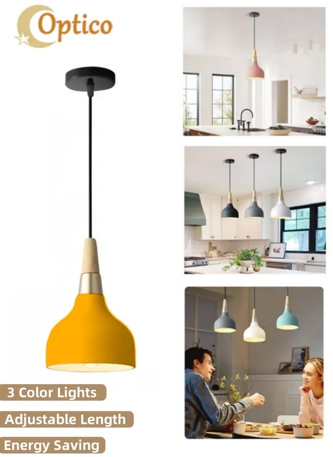 Optico Pendant Ceiling Light, Chandelier Decor Lamp Hanging Ceiling Light with 3-Color Light Indoor Lighting Hanging Lamp with Adjustable Cord for Living Room Bedroom Kitchen Restaurant Hallway  - Image 1