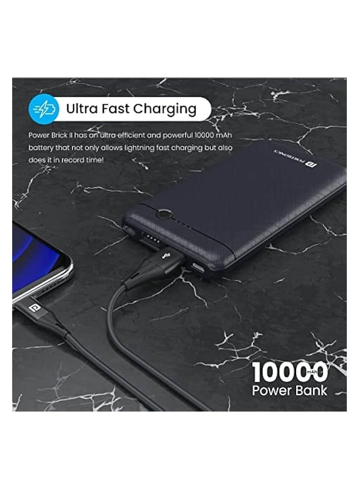 Power Brick II 10000 mAh Power Bank with LED Indicator, Blue