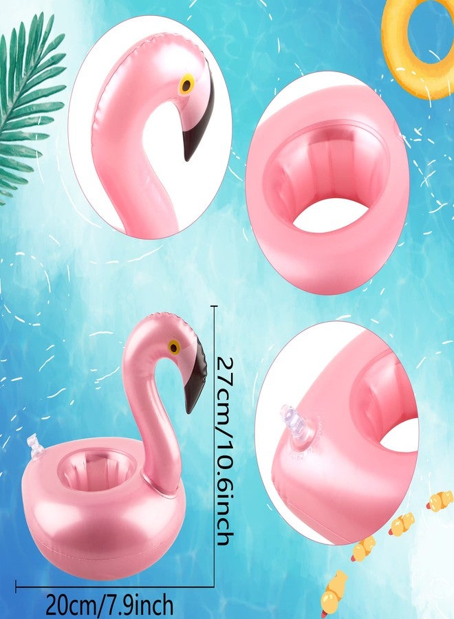 Sonarun 36 Pack Inflatable Flamingo Drink Holder Rose Gold Blow Up Flamingo Drink Floats Hot Tub Drinking Cup Coasters for Summer Swim Pool Party - Image 2