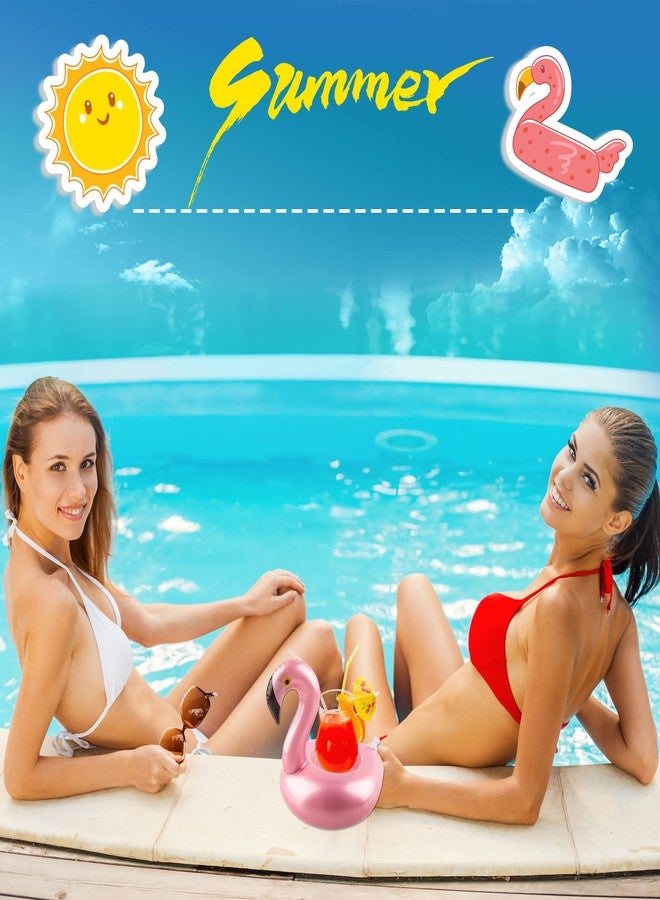 Sonarun 36 Pack Inflatable Flamingo Drink Holder Rose Gold Blow Up Flamingo Drink Floats Hot Tub Drinking Cup Coasters for Summer Swim Pool Party - Image 3