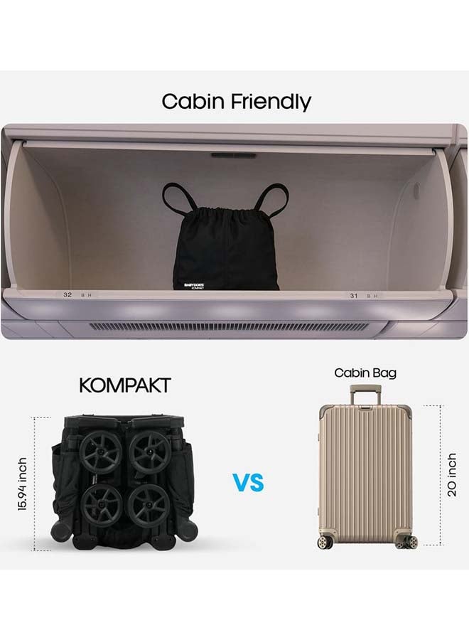 BABYDOES Kompakt- Ultra Compact Travel Stroller, Quick Fold with Folding Lock, Air Travel Friendly, For 6 M to 4 Y– Black - Image 4