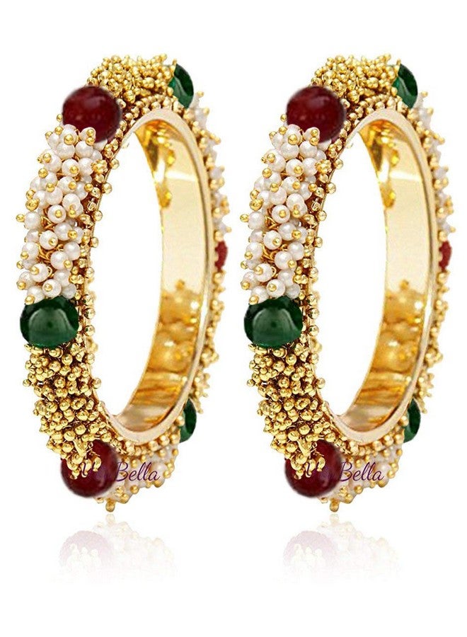 YouBella Gold Plated Bangles Jewellery for Girls/Women (2.6) - Image 1
