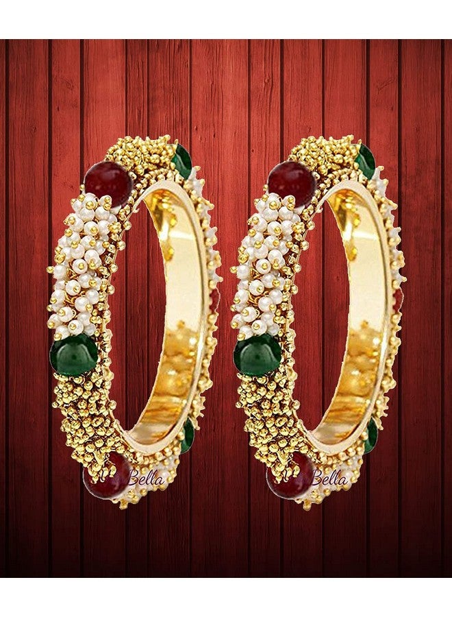 YouBella Gold Plated Bangles Jewellery for Girls/Women (2.6) - Image 4