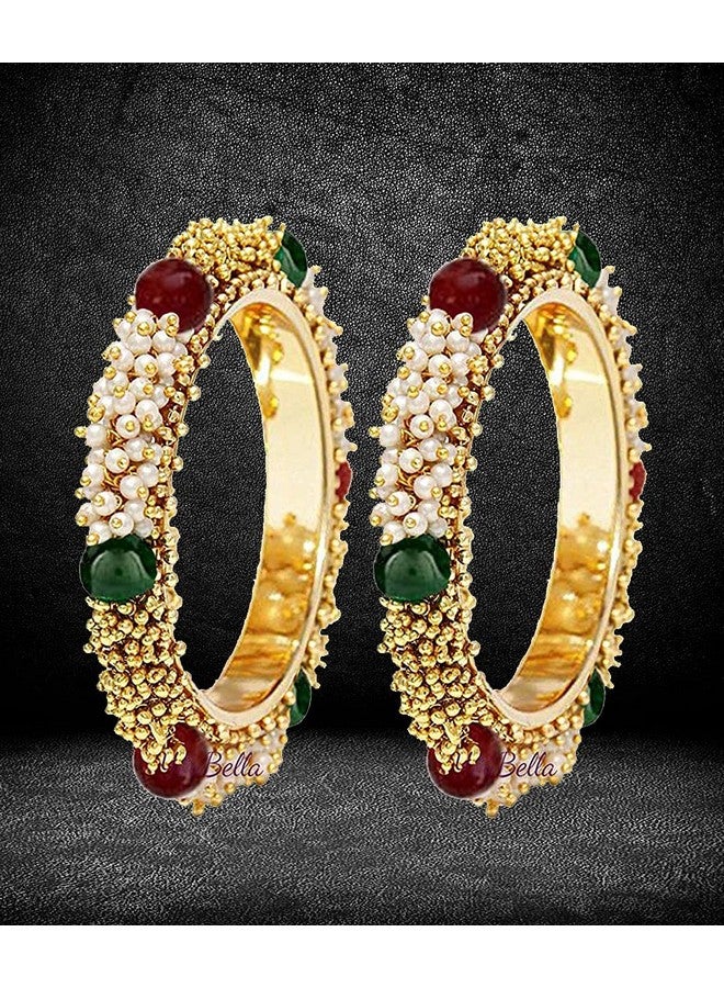YouBella Gold Plated Bangles Jewellery for Girls/Women (2.6) - Image 5