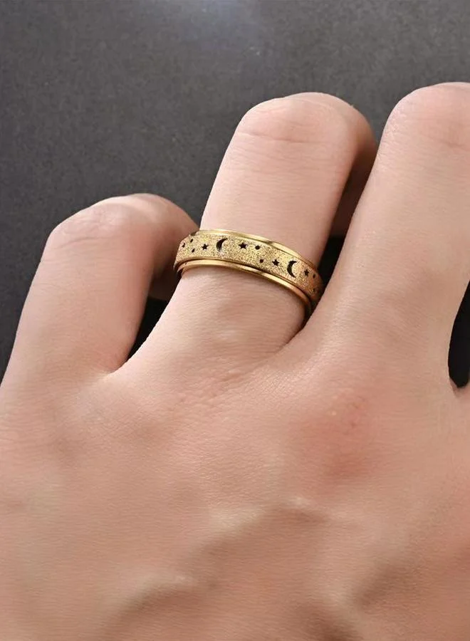 Take Two Star and Moon Stainless Steel Ring