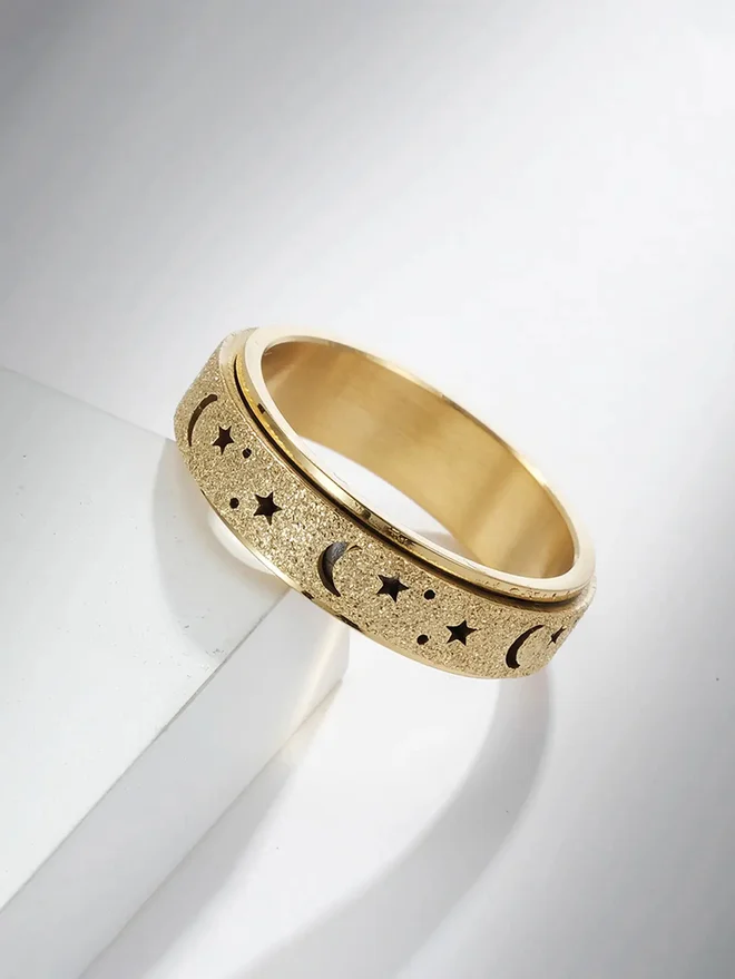 Take Two  Star and Moon Stainless Steel Ring for Women | Best Price UAE