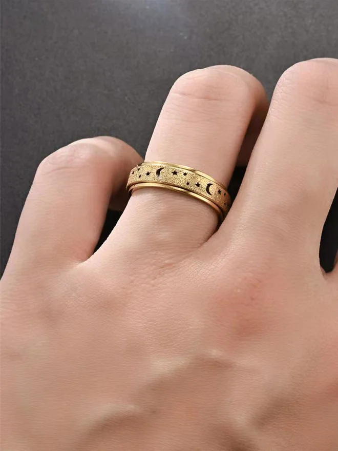 Take Two  Star and Moon Stainless Steel Ring for Women | Best Price UAE
