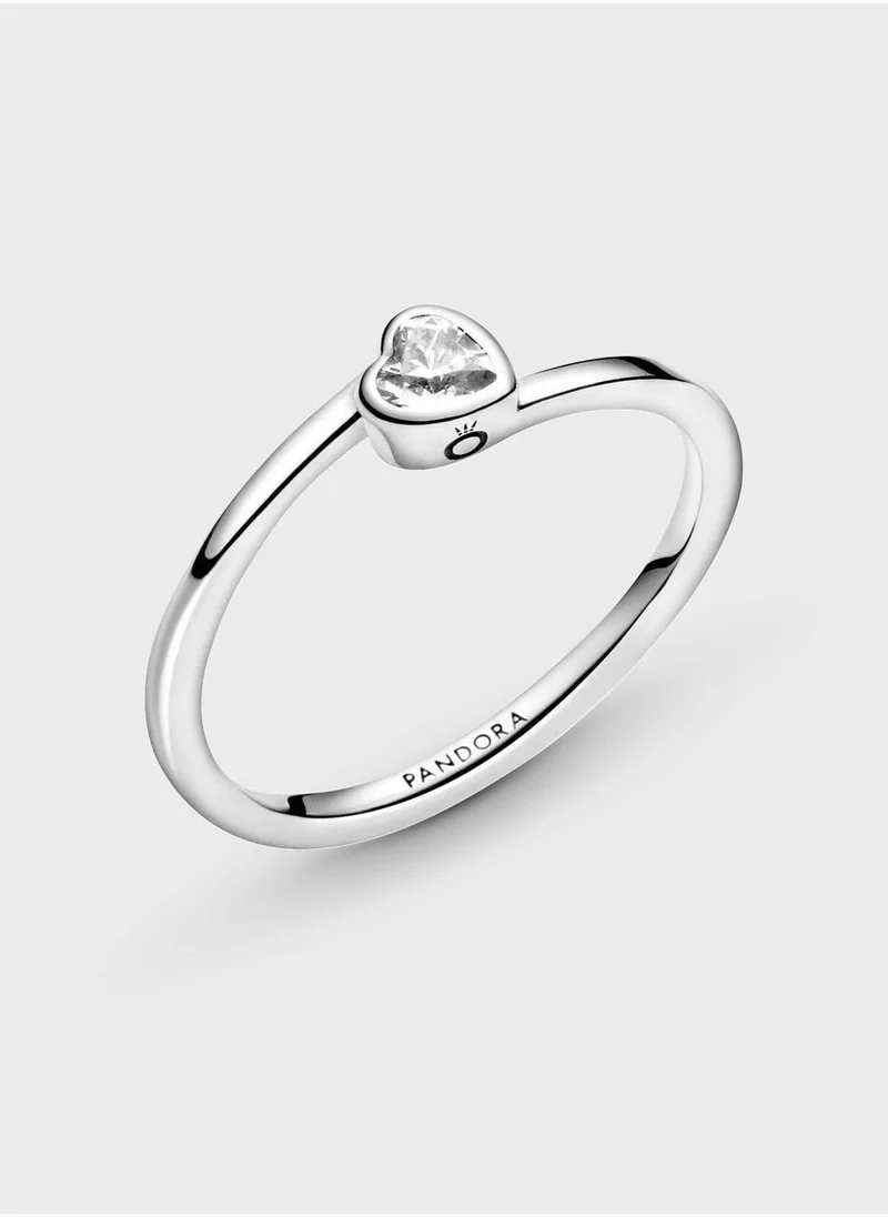 Pandora  Clear Tilted Heart Solitaire Ring for Women | Best Price UAE