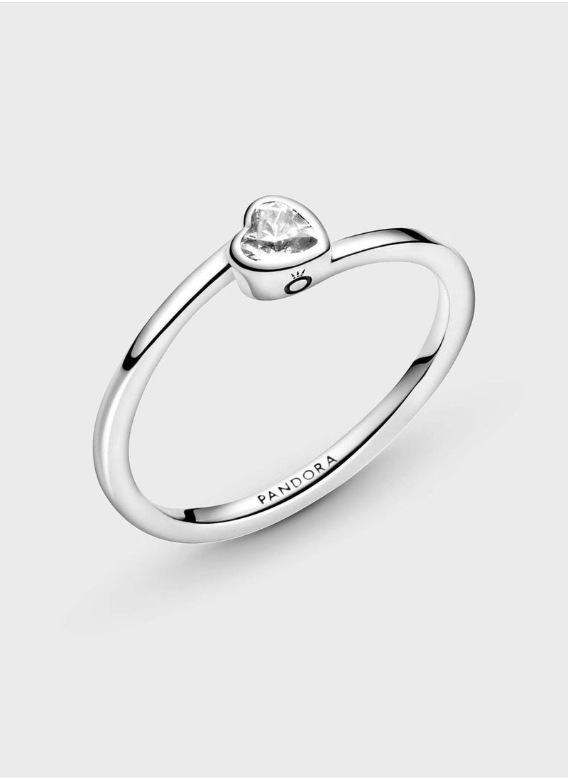 PANDORA Clear Tilted Heart Solitaire Ring - Image 4