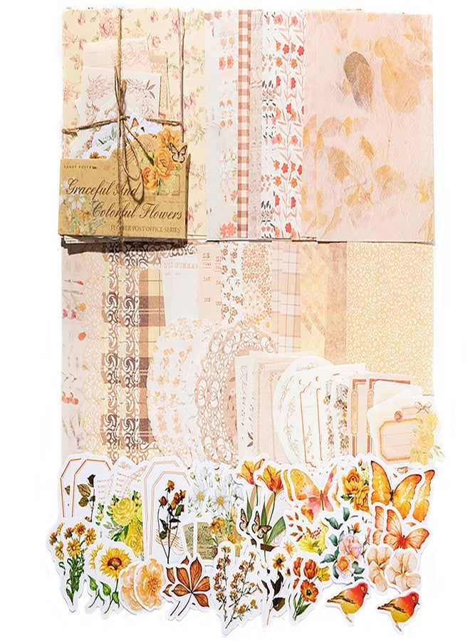 Doraking 100 Pieces Flower Sticker Material Scrapbook Pack - Image 4