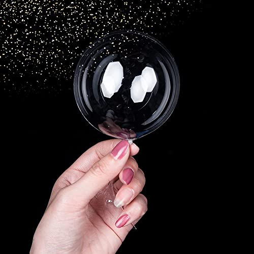 Efay Small Clear Balloons, 100pcs Mini Bubble BoBo Balloons Latex Free Tiny Crystal Tranparent for Mermaid/Shark/Bridal Shower/Under the Sea/Birthday Party Decor - Image 1