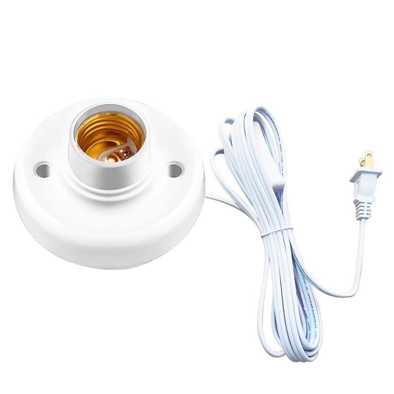DBKMPZ 15ft Light Socket with Cord E26/ E27 Light Bulb Socket with On/Off Switch Hanging Light Cord Extension,for Balcony, Garage Installation Lighting - Image 1