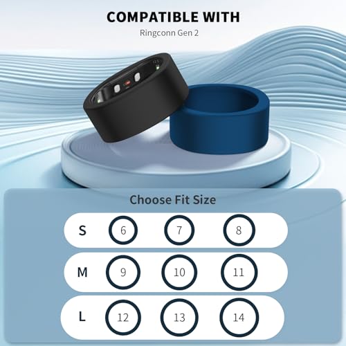Wacanc 8 Pack Silicone Cover for Ringconn Gen 2/2 air,Anti-Scratch Shockproof ElasticRing Protector Compatible with Ringconn Gen 2/2 air, Working Out Accessories Men Women (M(9/10/11)) - Image 2