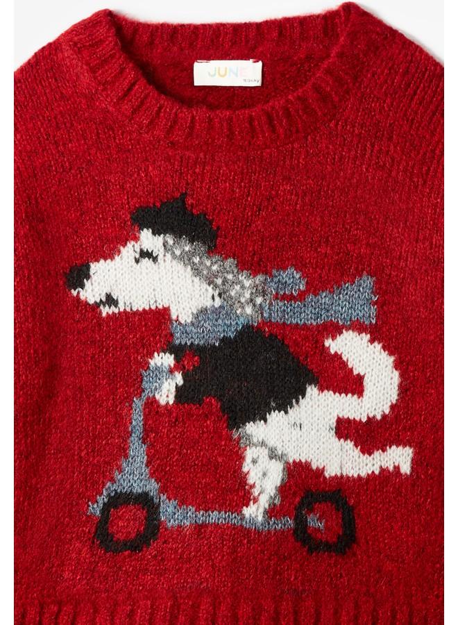 June Baby Boy Patterned Sweater Red - Image 3