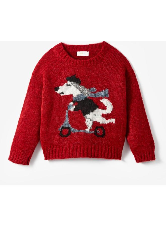 June Baby Boy Patterned Sweater Red - Image 1