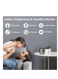 ThermoPro ThermoPro TP49 3 Pieces Digital Hygrometer Indoor Thermometer Humidity Meter Mini Hygrometer Thermometer with Temperature and Humidity Monitor Room Thermometer, Black  - Image 3