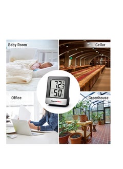 ThermoPro ThermoPro TP49 3 Pieces Digital Hygrometer Indoor Thermometer Humidity Meter Mini Hygrometer Thermometer with Temperature and Humidity Monitor Room Thermometer, Black  - Image 5