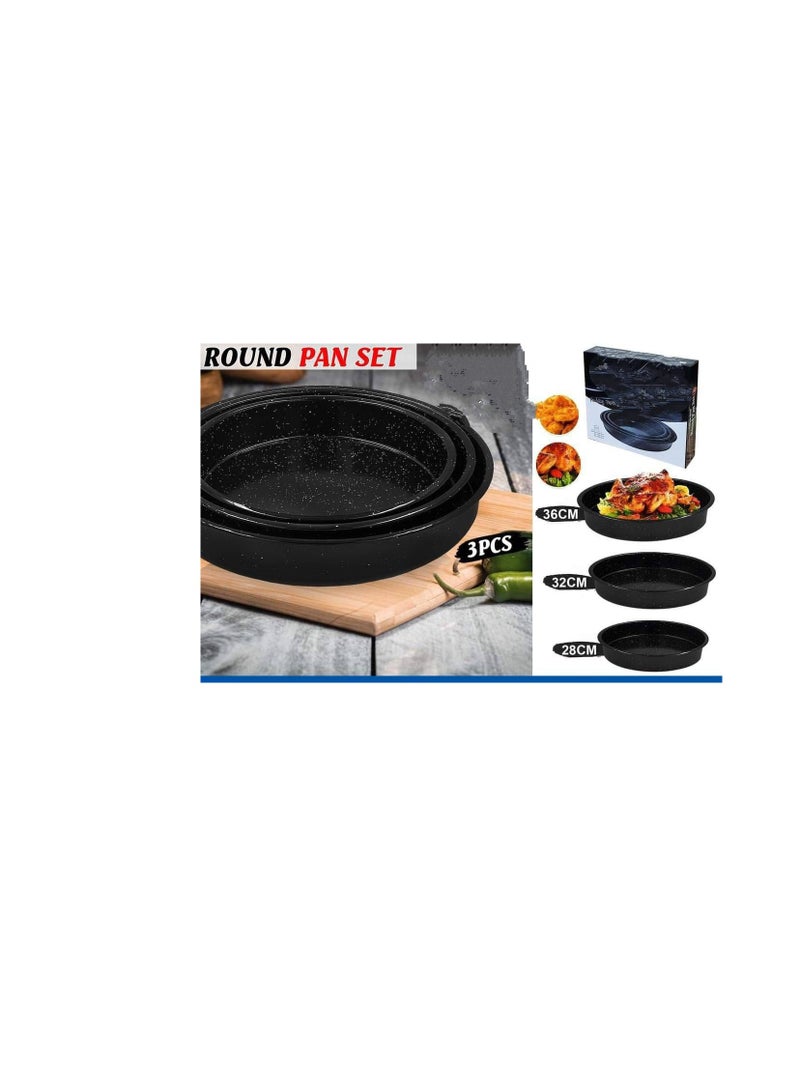 Granite oven tray set, very high quality. The product is coated with a layer of thermal granite against peeling. The set consists of 3 pieces in different sizes: 24-26-28 cm. - Image 2