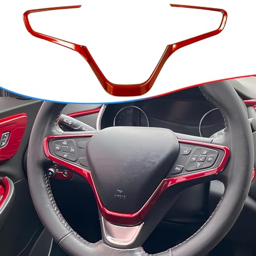 MUXEE Steering Wheel Buttons Frame Stickers Cover Trim for Chevrolet Malibu 2016 2017 2018 2019 2020 2021 2022 2023 2024 ABS Wine red Sport Interior Accessories - Image 1